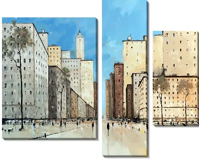 Модульная картина Абстрактные силуэты №32