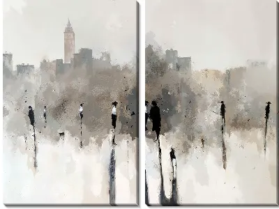 Модульная картина Абстрактные силуэты №38