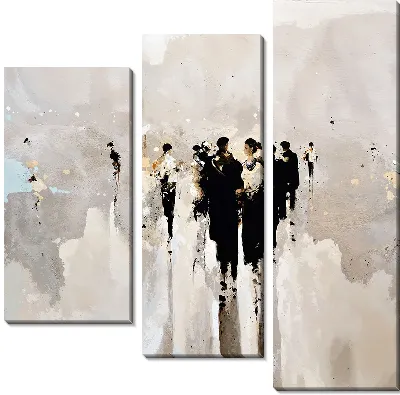 Модульная картина Абстрактные силуэты №44