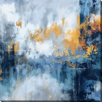 Картина маслом Абстракция синего и желтого