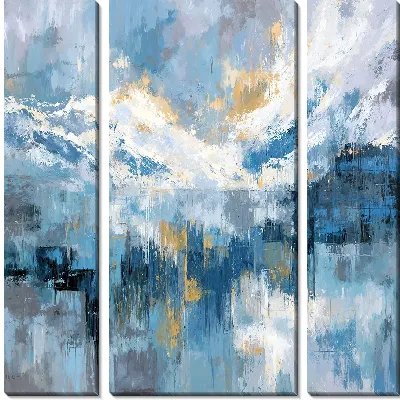 Модульная картина Пейзаж абстрактный зимний