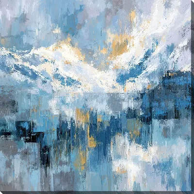 Картина маслом Пейзаж абстрактный зимний