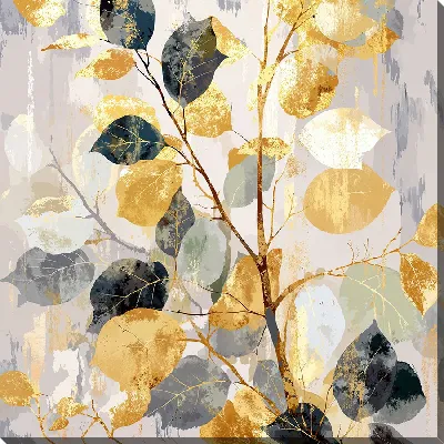 Картина маслом Позолоченные листья №3