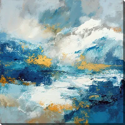 Постер Абстрактная гора с заснеженной вершиной