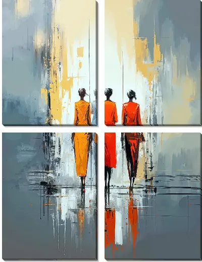 Модульная картина Силуэты людей №22