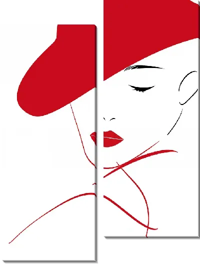 Модульная картина Модный силуэт девушки №1