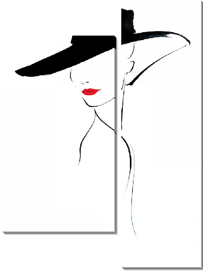 Модульная картина Модный силуэт девушки №2