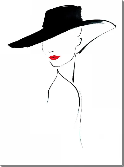 Картина маслом Модный силуэт девушки №2