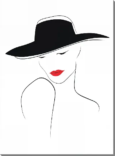 Картина маслом Модный силуэт девушки №3