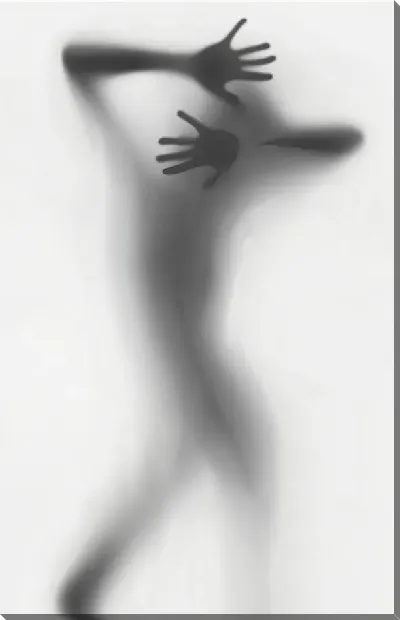 Картина маслом Силуэт обнаженной девушки за стеклом №5