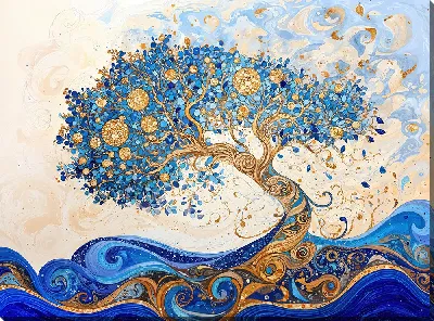 Картина маслом Дерево на волне