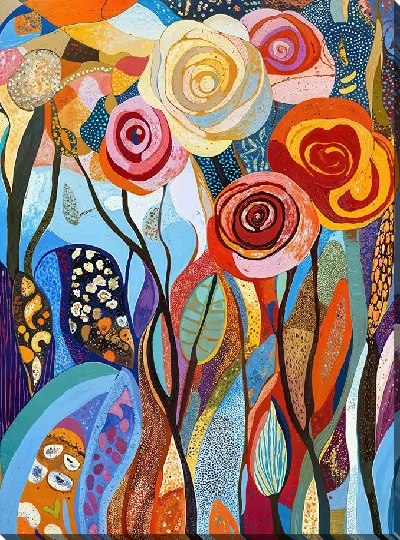 Картина маслом Стильные розы в современном стиле