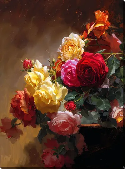 Картина маслом Вечерние букет роз