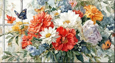 Цветы и бабочки №1
