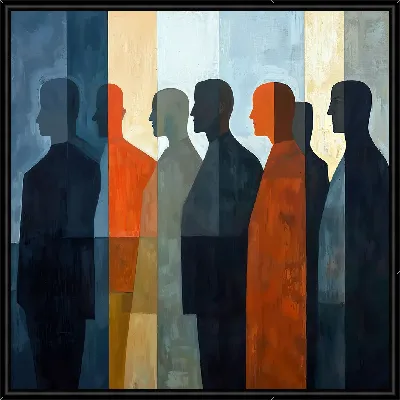 Картина Силуэты людей в арт стиле №1