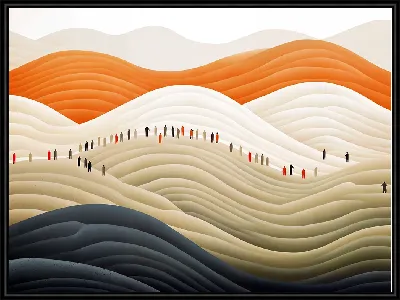 Картина Силуэты людей в арт стиле №2