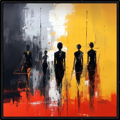 Картина Силуэты людей в арт стиле №4