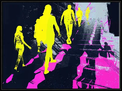 Картина Силуэты людей в арт стиле №5