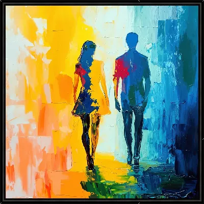 Картина Силуэты людей в арт стиле №6