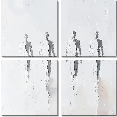 Модульная картина Силуэты людей в арт стиле №7