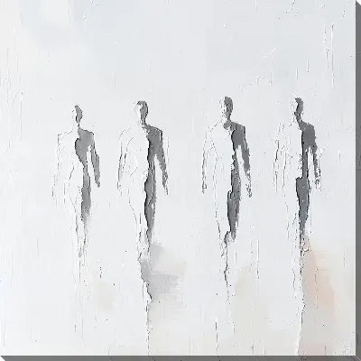 Силуэты людей в арт стиле №7