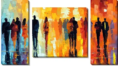 Силуэты людей в арт стиле №8