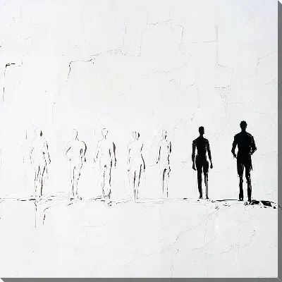 Постер Силуэты людей в арт стиле №10