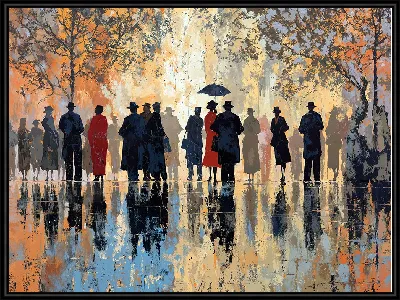 Картина Силуэты людей в арт стиле №12