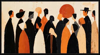 Картина Силуэты людей в арт стиле №13