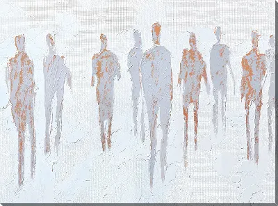 Картина маслом Силуэты людей в арт стиле №14