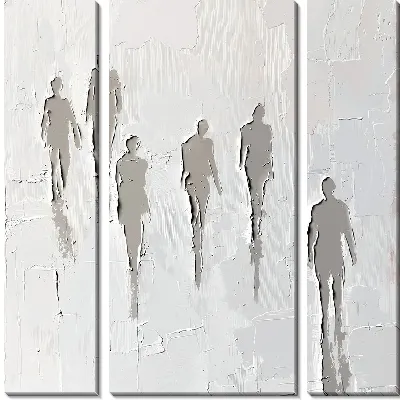 Модульная картина Силуэты людей в арт стиле №15