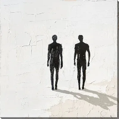 Картина маслом Силуэты людей в арт стиле №16