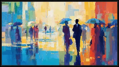 Картина Силуэты людей в арт стиле №17