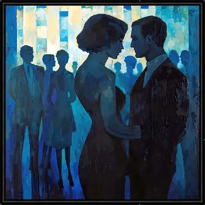 Картина Силуэты людей в арт стиле №18