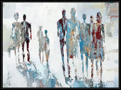 Картина Силуэты людей в арт стиле №22