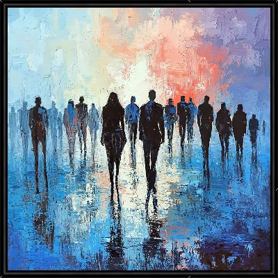 Картина Силуэты людей в арт стиле №23