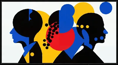 Картина Силуэты людей в арт стиле №24