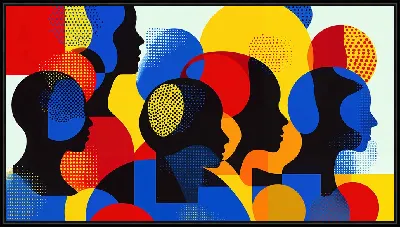 Картина Силуэты людей в арт стиле №25