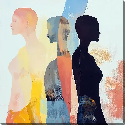 Картина маслом Силуэты теней людей №1