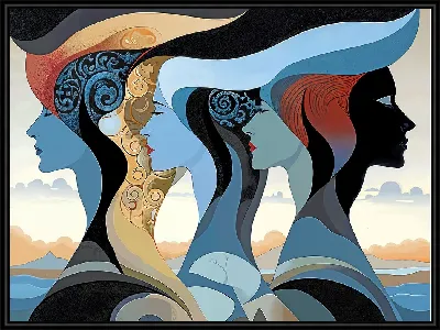 Картина Силуэты теней людей №3