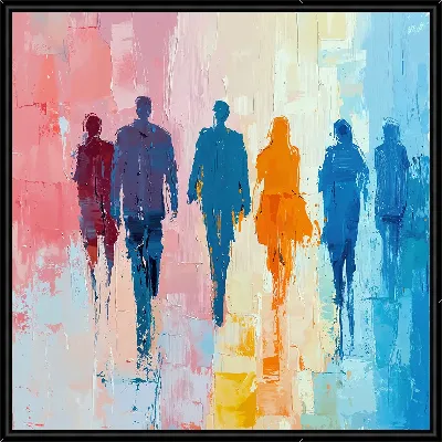 Картина Силуэты теней людей №4