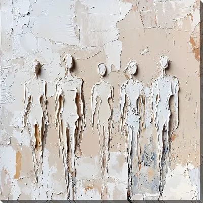 Картина маслом Силуэты теней людей №5