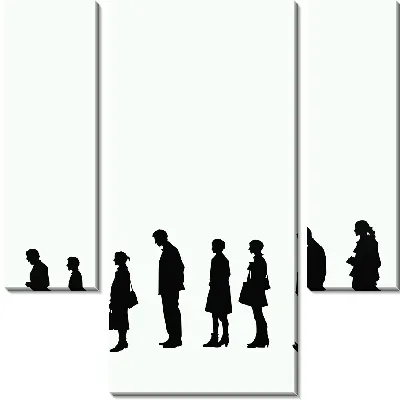Модульная картина Силуэты теней людей №7