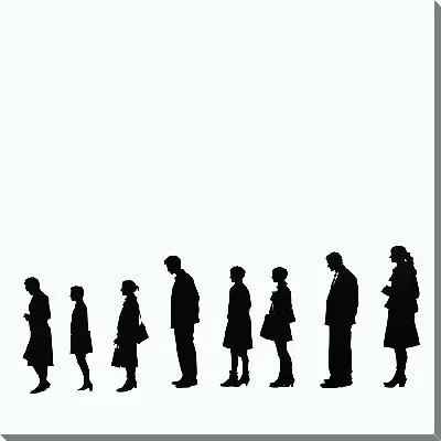 Картина маслом Силуэты теней людей №7