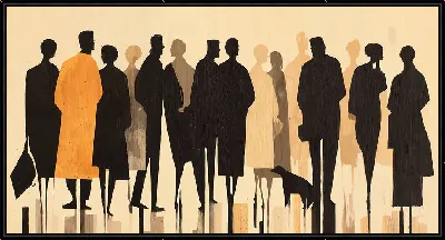 Картина Силуэты теней людей №10