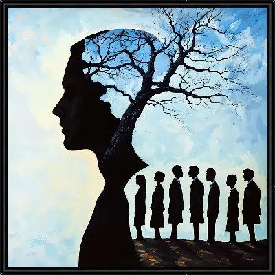 Картина Силуэты теней людей №12