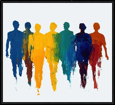 Картина Силуэты теней людей №13