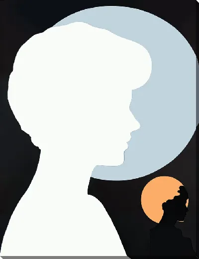 Картина маслом Силуэты теней людей №16