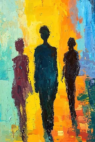 Плакат Силуэты теней людей №17