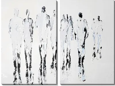 Модульная картина Силуэты теней людей №18